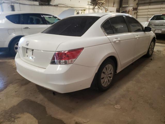 1HGCP26399A086536 - 2009 HONDA ACCORD LX WHITE photo 4