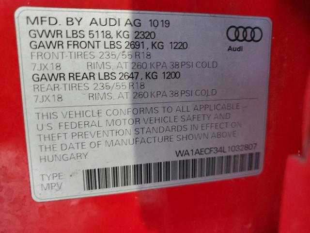 WA1AECF34L1032807 - 2020 AUDI Q3 PREMIUM RED photo 13