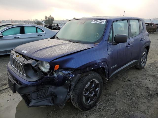 ZACCJAAT7GPD82654 - 2016 JEEP RENEGADE S BLUE photo 1