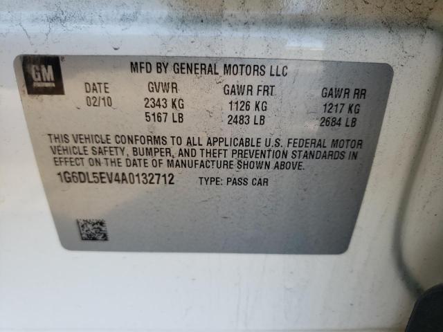 1G6DL5EV4A0132712 - 2010 CADILLAC CTS PERFOR Beyaz fotoğraf 12