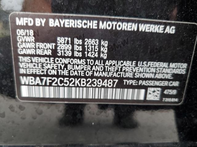 WBA7F2C52KB239487 - 2019 BMW ALPINA B7 BLACK photo 12