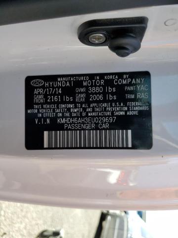 KMHDH6AH3EU029697 - 2014 HYUNDAI ELANTRA CO WHITE photo 12