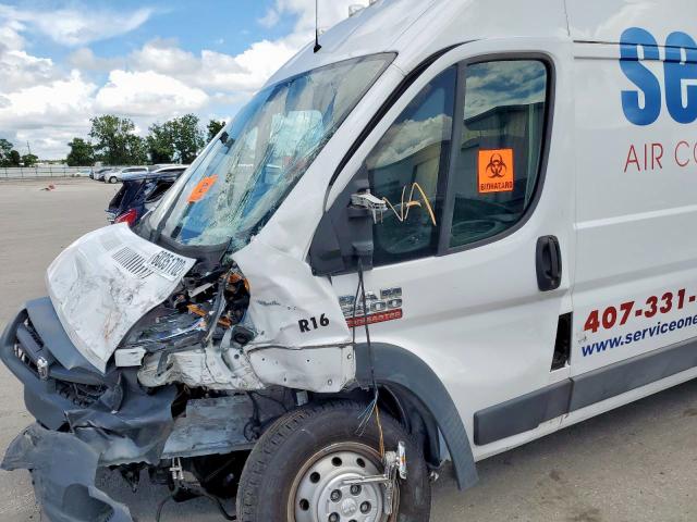 3C6TRVDG5HE535018 - 2017 RAM PROMASTER WHITE photo 10