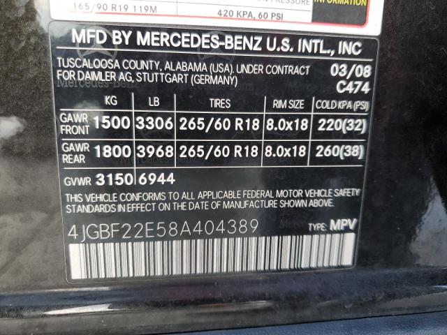 4JGBF22E58A404389 - 2008 MERCEDES-BENZ GL 320 CDI BLACK photo 13