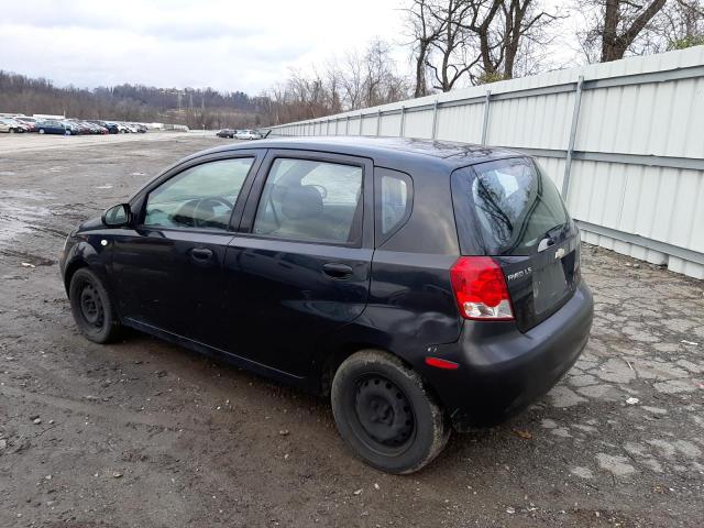 KL1TD62655B418952 - 2005 CHEVROLET AVEO BASE BLACK photo 2