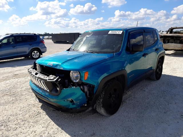 ZACNJAAB4KPK46004 - 2019 JEEP RENEGADE S TEAL photo 1