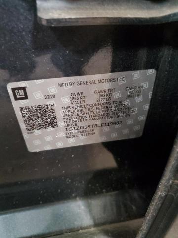 1G1ZG5ST8LF119982 - 2020 CHEVROLET MALIBU RS BLUE photo 12