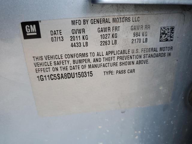 1G11C5SA8DU150315 - 2013 CHEVROLET MALIBU 1LT 蓝色 照片 12