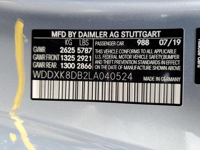 WDDXK8DB2LA040524 - 2020 MERCEDES-BENZ S 560 BLUE photo 12