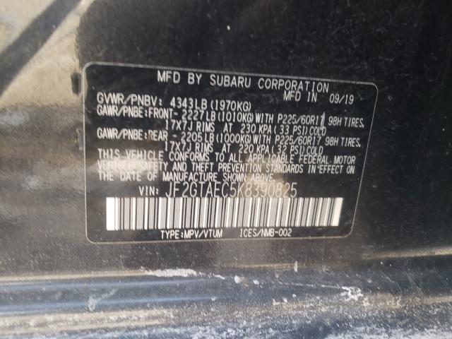 JF2GTAEC5K8390825 - 2019 SUBARU CROSSTREK PREMIUM  foto 10