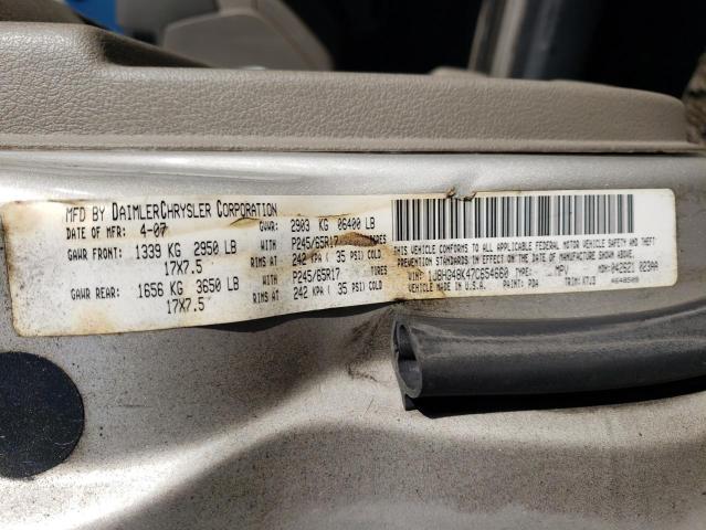 1J8HG48K47C654660 - 2007 JEEP COMMANDER 银色 照片 13