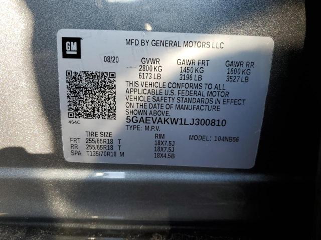 5GAEVAKW1LJ300810 - 2020 BUICK ENCLAVE ES SILVER photo 12