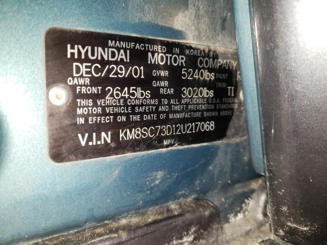 KM8SC73D12U217068 - 2002 HYUNDAI SANTA FE GLS  photo 10