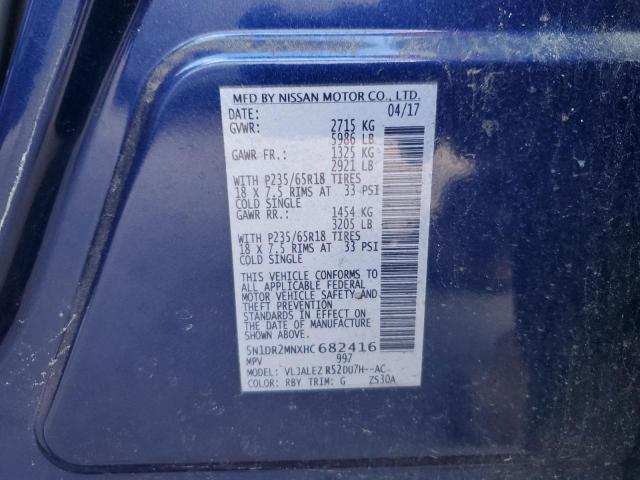 5N1DR2MNXHC682416 - 2017 NISSAN PATHFINDER BLUE photo 13