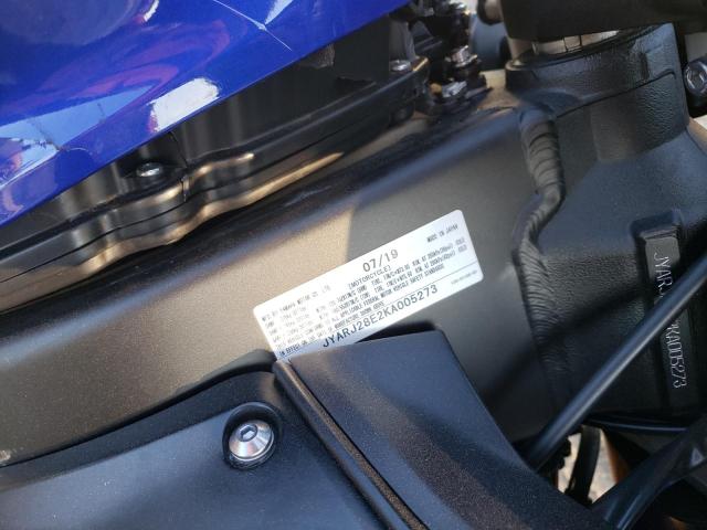 JYARJ28E2KA005273 - 2019 YAMAHA YZFR6 BLUE photo 10