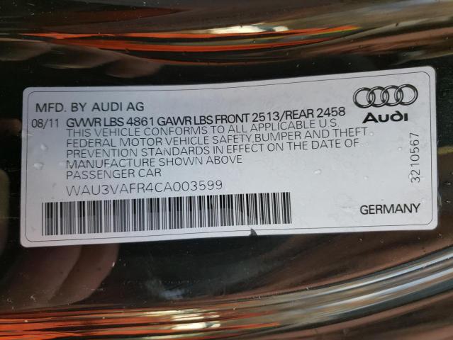 WAU3VAFR4CA003599 - 2012 AUDI S5 PRESTIG BLACK photo 13