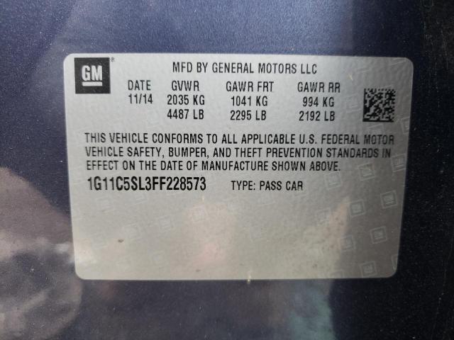 1G11C5SL3FF228573 - 2015 CHEVROLET MALIBU 1LT Mavi foto 13