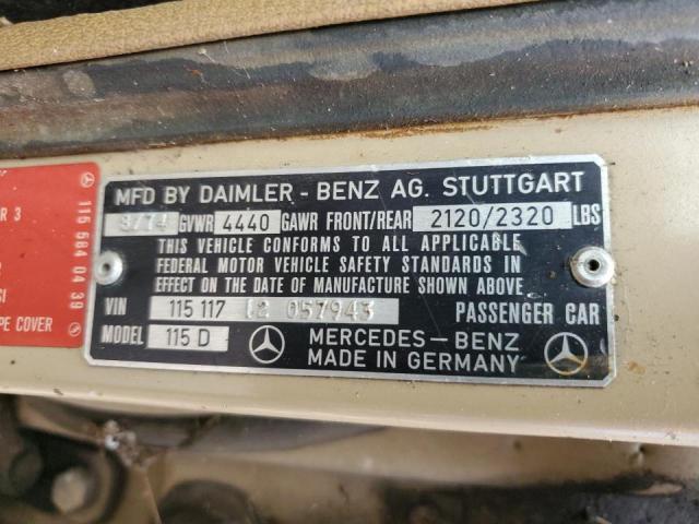 11511712057943 - 1975 MERCEDES-BENZ 240D BEIGE photo 12