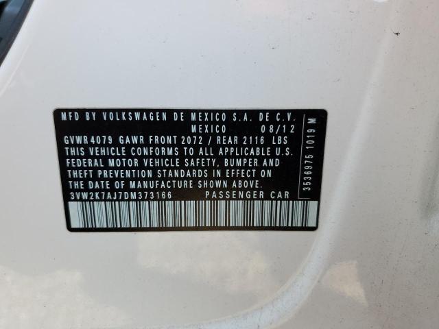 3VW2K7AJ7DM373166 - 2013 VOLKSWAGEN JETTA BASE 白色 照片 12