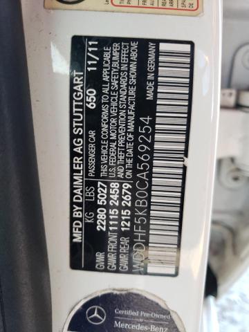 WDDHF5KB0CA569254 - 2012 MERCEDES-BENZ E 350 WHITE photo 12