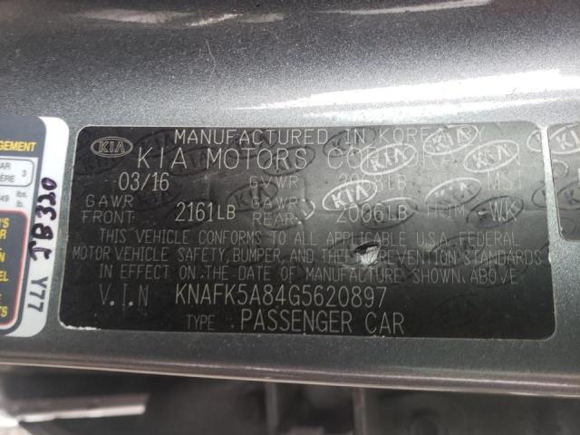 KNAFK5A84G5620897 - 2016 KIA FORTE LX GRAY photo 10