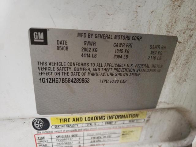 1G1ZH57B584289863 - 2008 CHEVROLET MALIBU 1LT თეთრი ფოტო 12