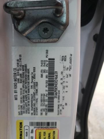 3FA6P0K94ER246659 - 2014 FORD FUSION TIT WHITE photo 13