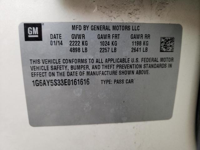 1G6AY5S33E0161616 - 2014 CADILLAC CTS PERFOR WHITE photo 12