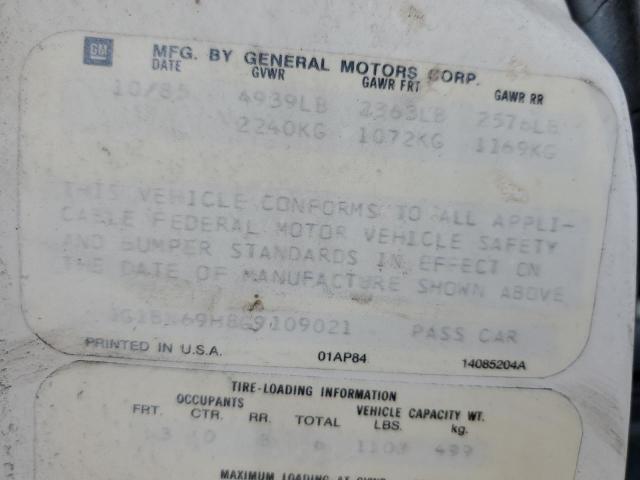 1G1BN69H8G9109021 - 1986 CHEVROLET CAPRICE CL 白色 照片 12