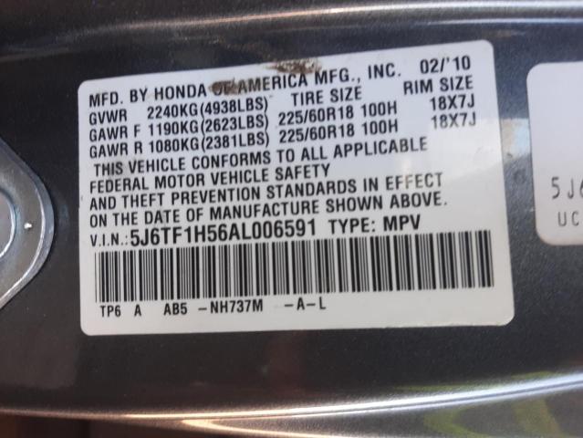 5J6TF1H56AL006591 - 2010 HONDA ACCORD CRO CHARCOAL photo 13