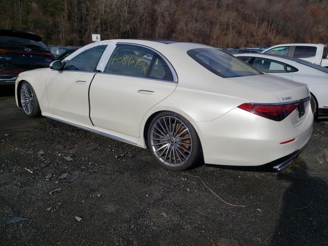 W1K6G7GB2NA111792 - 2022 MERCEDES-BENZ S 580 4MAT WHITE photo 2