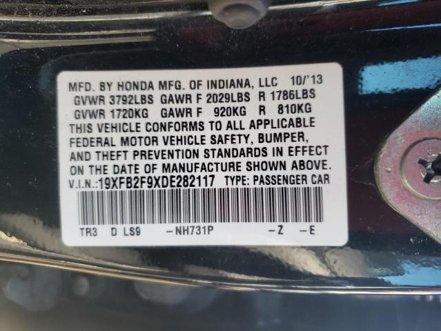 19XFB2F9XDE282117 - 2013 HONDA CIVIC EXL Qara foto 12