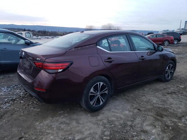 3N1AB8CV9NY257890 - 2022 NISSAN SENTRA SV MAROON photo 3