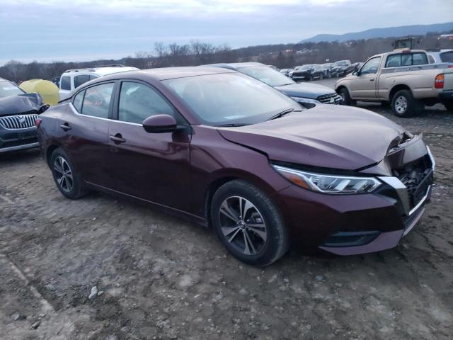 3N1AB8CV9NY257890 - 2022 NISSAN SENTRA SV MAROON photo 4