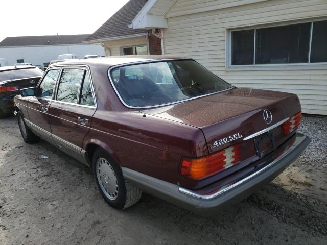 WDBCA35D9HA355051 - 1987 MERCEDES-BENZ 420 SEL BURGUNDY photo 2