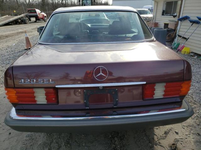 WDBCA35D9HA355051 - 1987 MERCEDES-BENZ 420 SEL BURGUNDY photo 6