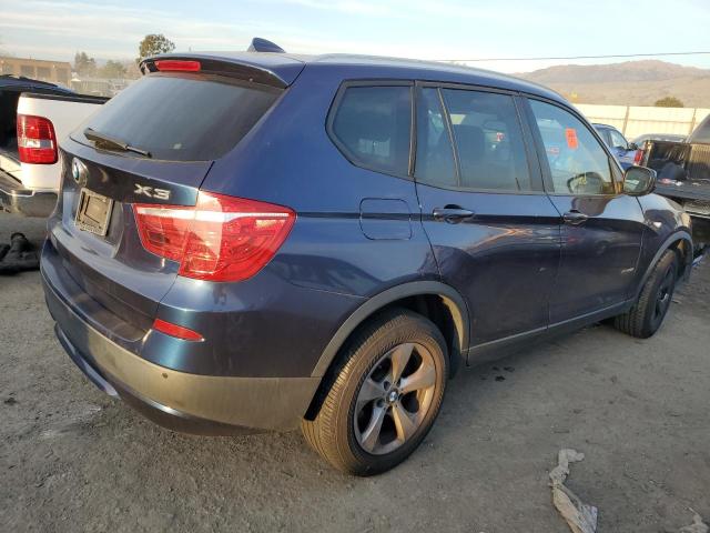 5UXWX5C54BL708309 - 2011 BMW X3 XDRIVE2 BLUE photo 3