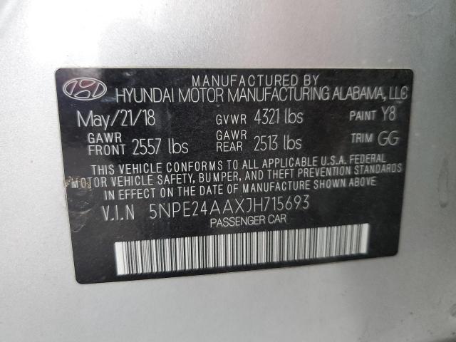 5NPE24AAXJH715693 - 2018 HYUNDAI SONATA ECO SILVER photo 13