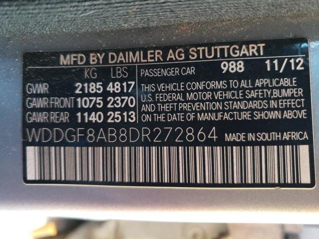 WDDGF8AB8DR272864 - 2013 MERCEDES-BENZ C 300 4MAT SILVER photo 12