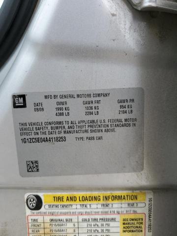 1G1ZC5E04A4118253 - 2010 CHEVROLET MALIBU 1LT 银色 照片 13