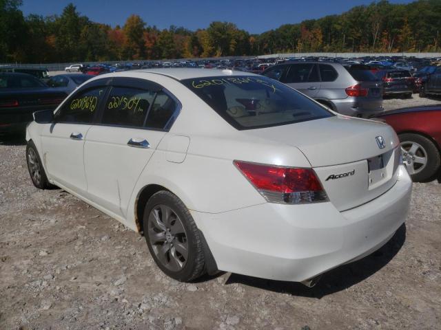 1HGCP36868A049038 - 2008 HONDA ACCORD EXL WHITE photo 3