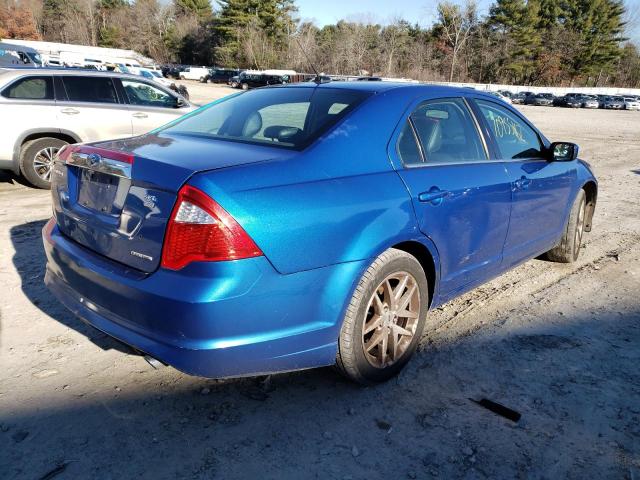 3FAHP0CG9BR142654 - 2011 FORD FUSION SEL BLUE photo 3