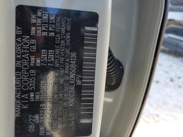 KNDC34LA0N5084136 - 2022 KIA EV6 LIGHT SILVER photo 12