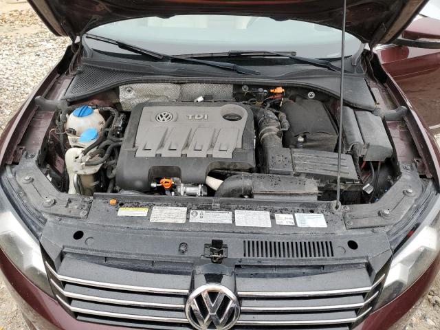 1VWCN7A39CC099319 - 2012 VOLKSWAGEN PASSAT SEL MAROON photo 11