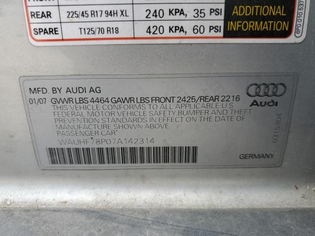 WAUHF78P07A****** - 2007 AUDI A3 2 SILVER photo 13