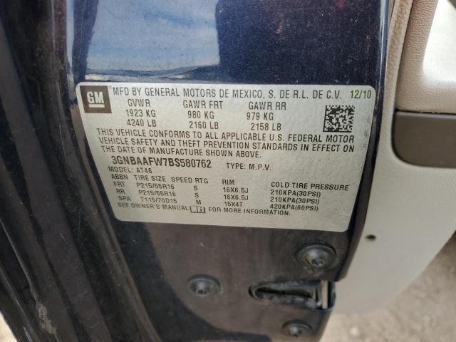 3GNBAAFW7BS580762 - 2011 CHEVROLET HHR LS BLUE photo 13