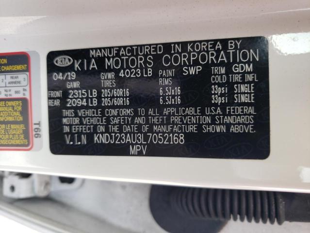 KNDJ23AU3L7052168 - 2020 KIA SOUL LX WHITE photo 13