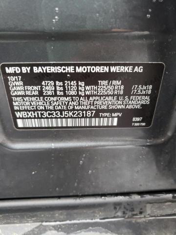 WBXHT3C33J5K23187 - 2018 BMW X1 XDRIVE2 CHARCOAL photo 12