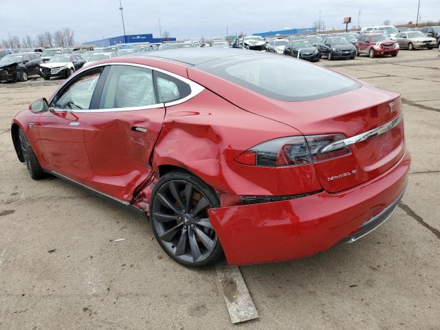 5YJSA1H12EFP56687 - 2014 TESLA MODEL S Qırmızı foto 2