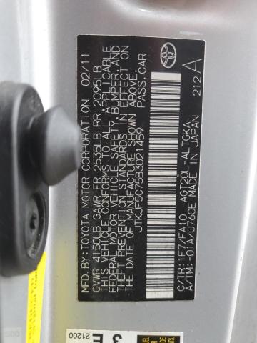 JTKJF5C75B3021459 - 2011 TOYOTA SCION TC SILVER photo 13